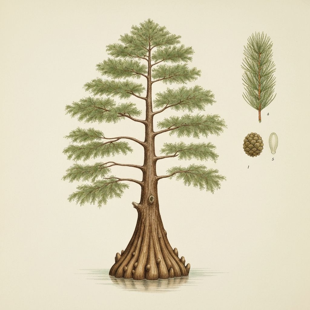 Botanical illustration of Bald Cypress