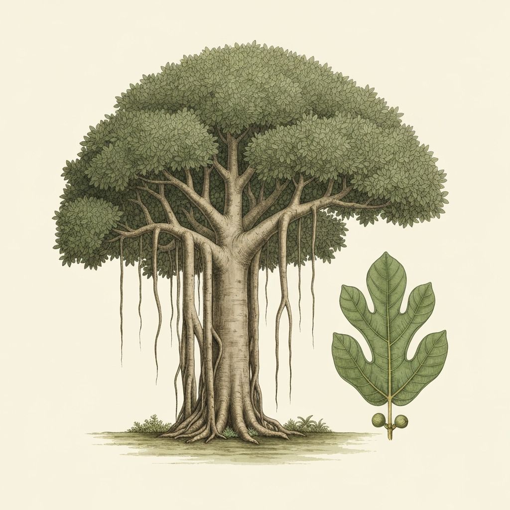 Botanical illustration of Banyan
