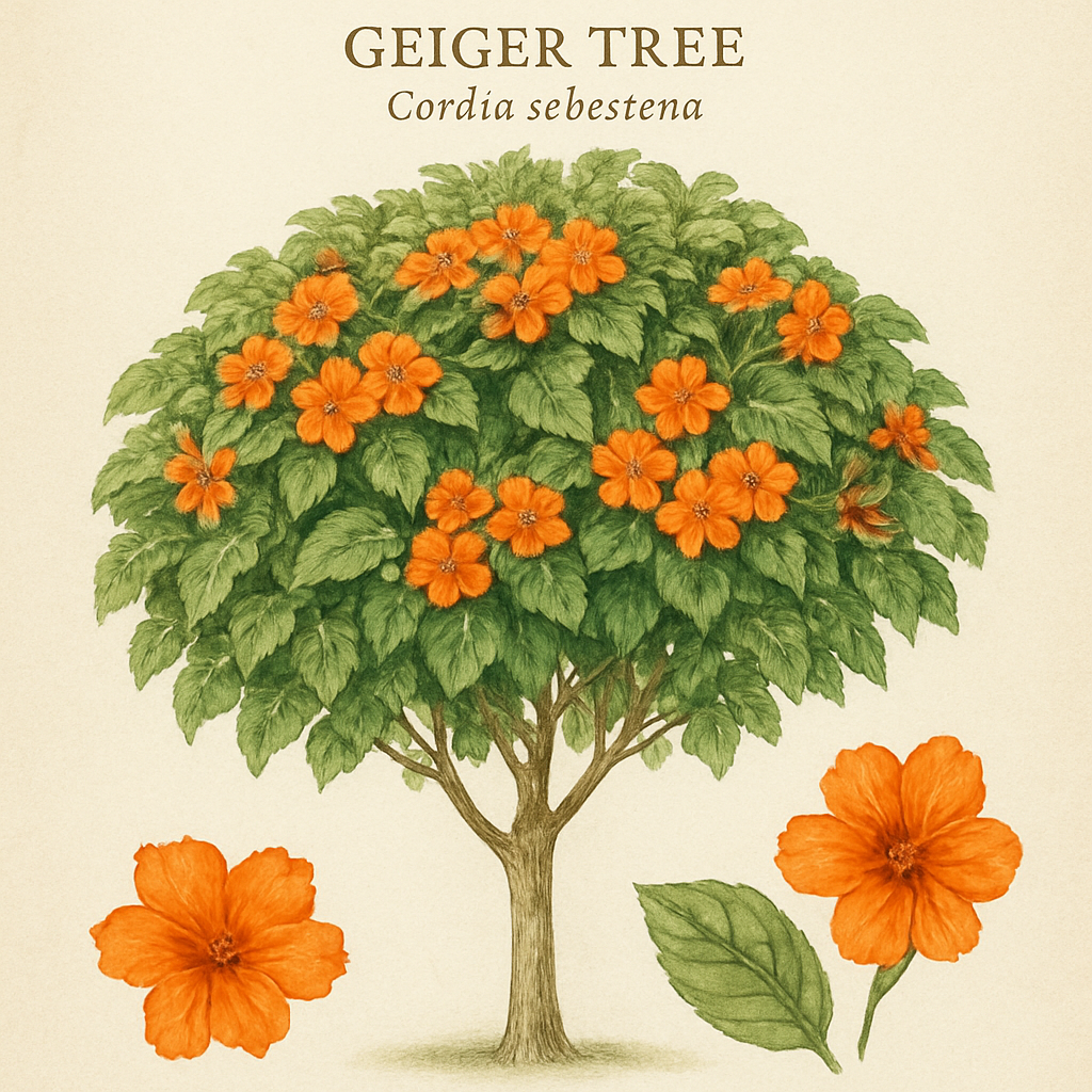 Botanical illustration of Geiger Tree