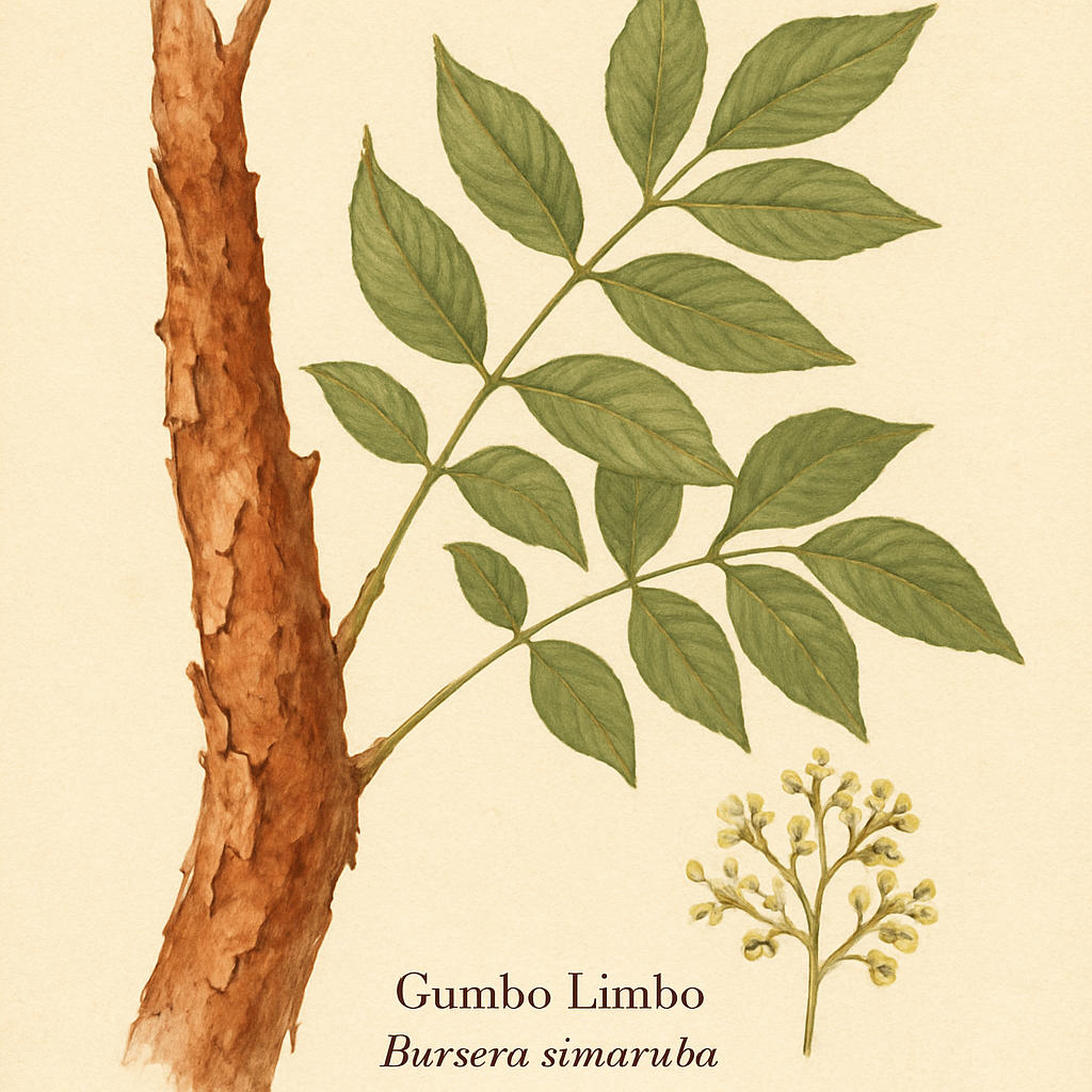 Botanical illustration of Gumbo Limbo