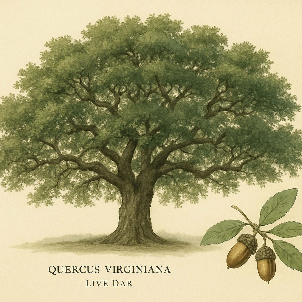 Botanical illustration of Live Oak