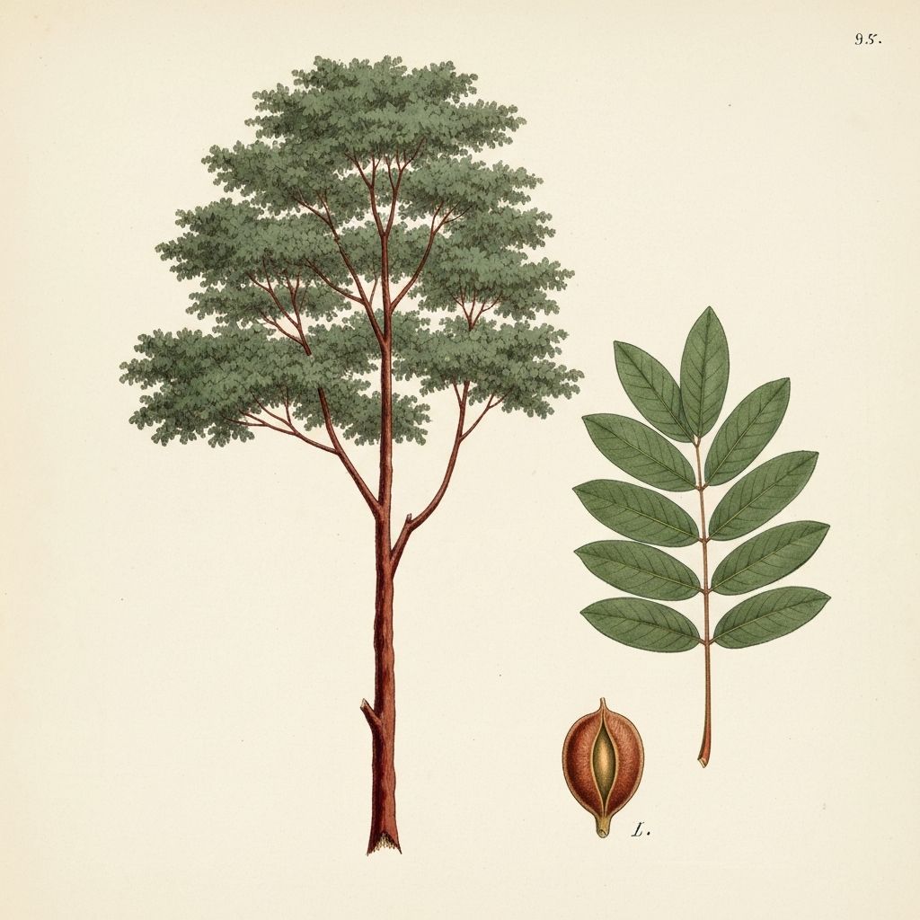 Botanical illustration of Mahogany