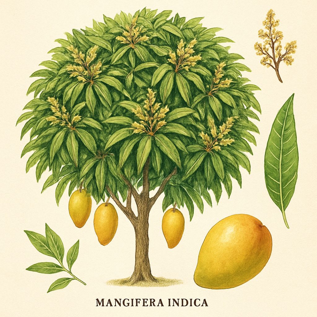 Botanical illustration of Mango