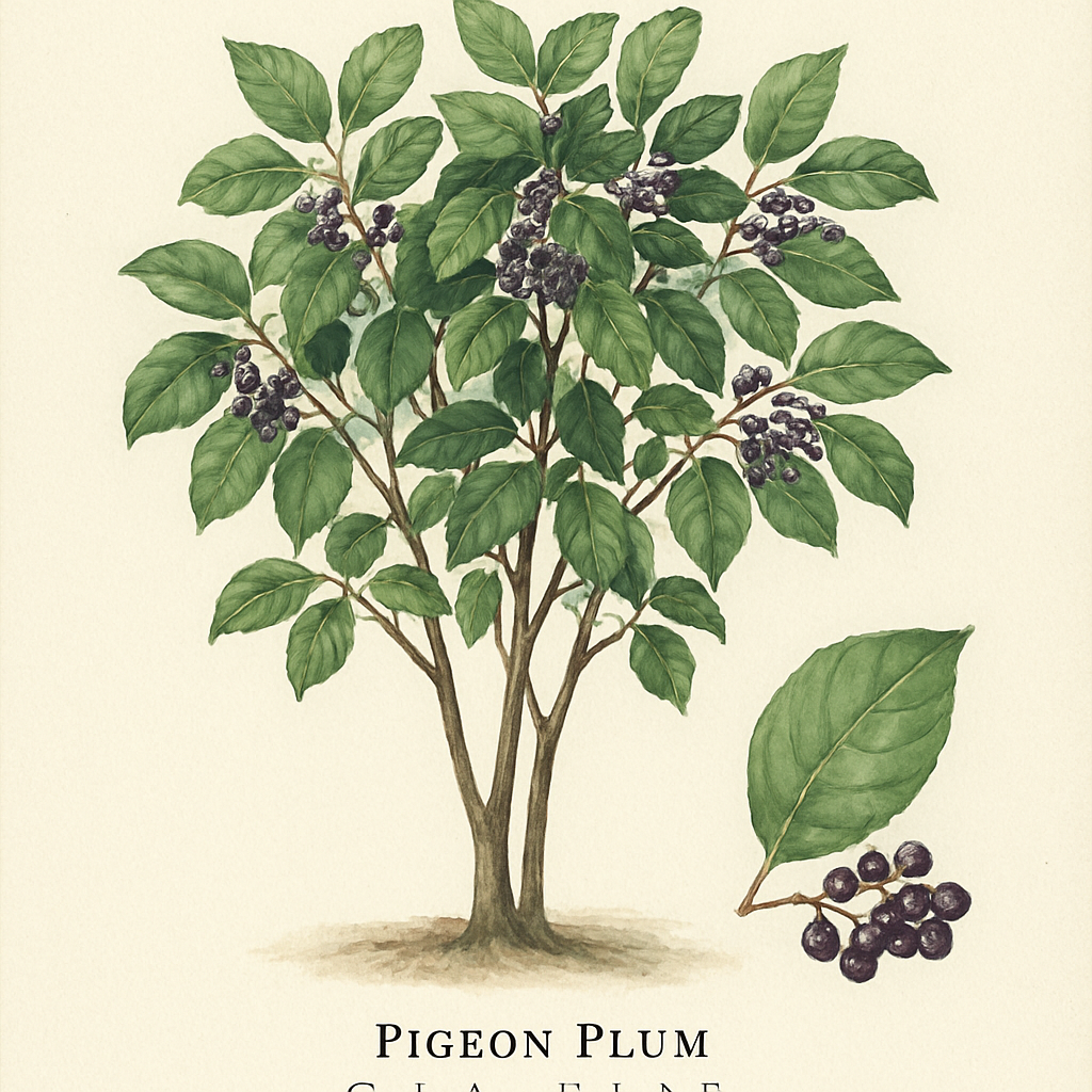 Botanical illustration of Pigeon Plum