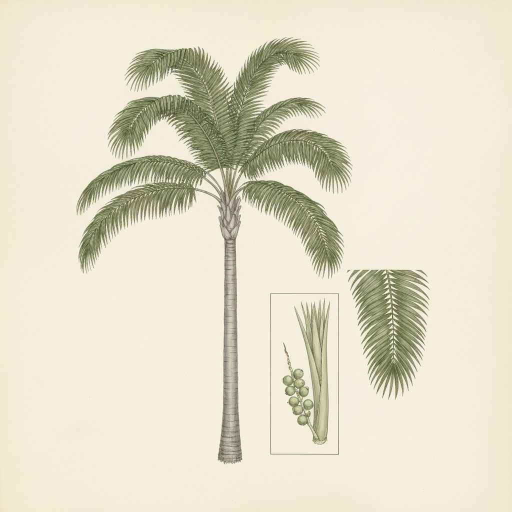 Botanical illustration of Royal Palm
