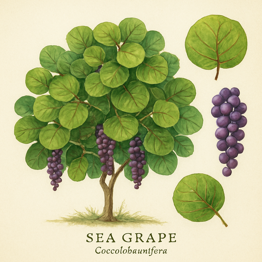 Botanical illustration of Sea Grape
