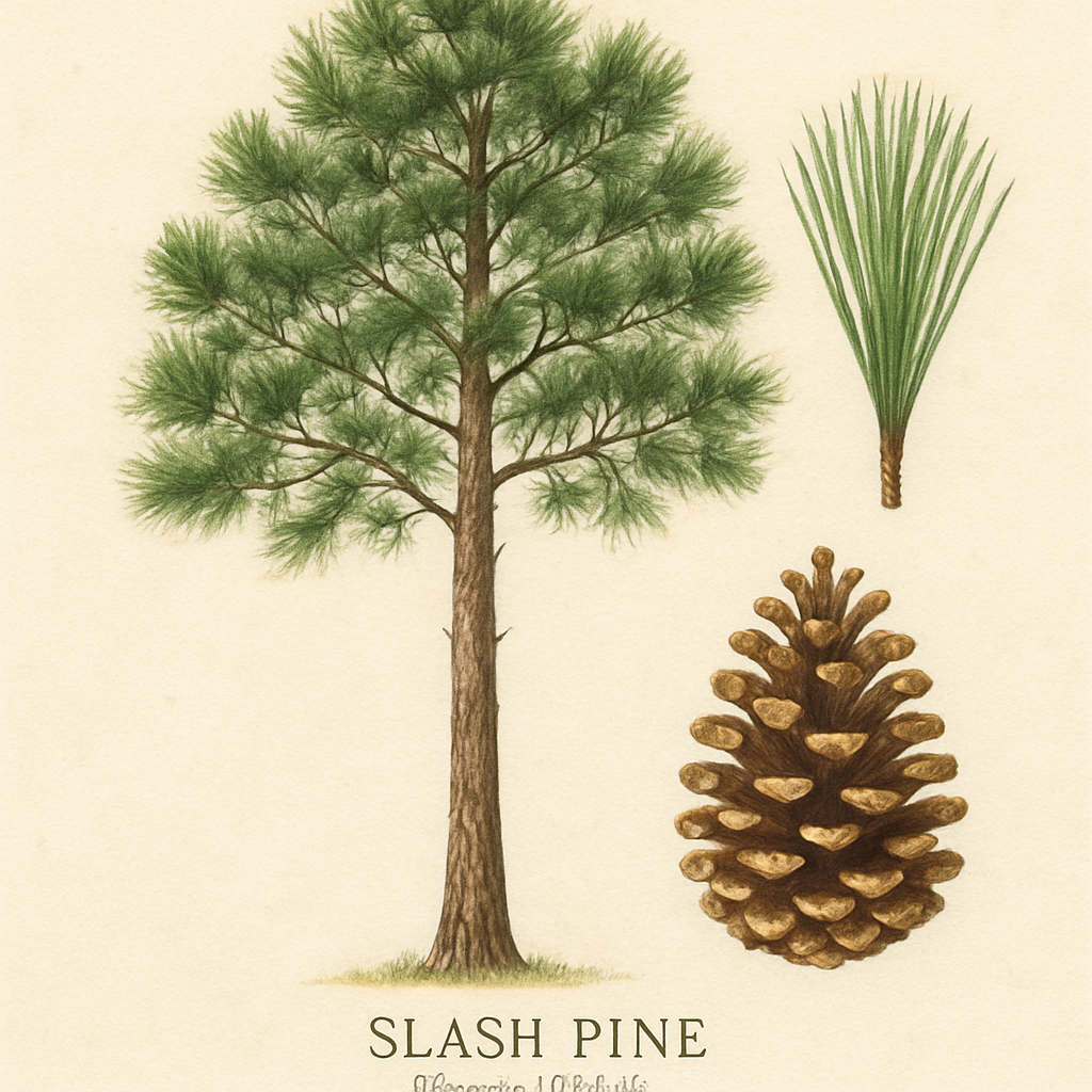 Botanical illustration of Slash Pine